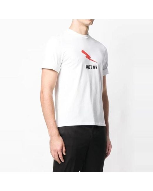 Neil Barrett White Lightning Pattern T-Shirt for men