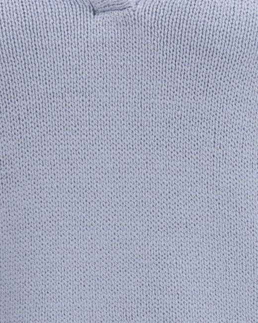 Gabriela Hearst Blue Sohan Knitted Polo Top