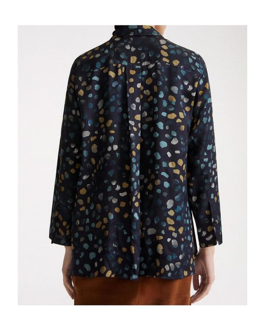 Marella Blue Printed Twill Shirt