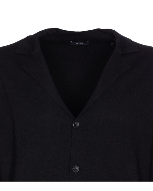 Hōsio Blue V-Neck Button-Up Cardigan for men