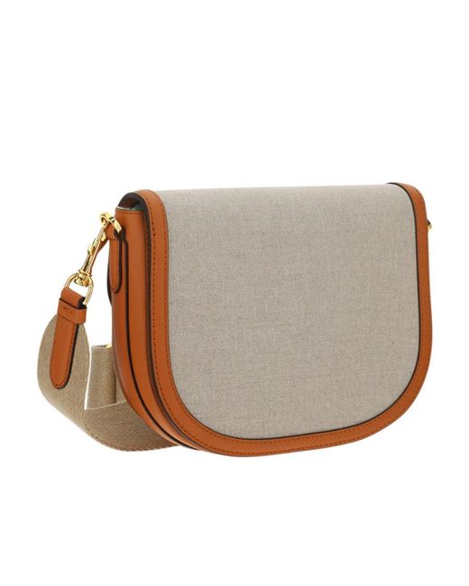 MCM White Mode Travia Logo Plaque Small Crossbody Bag
