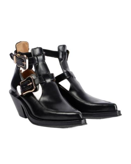 Gabriela Hearst Black Castro Leather Ankle Boots