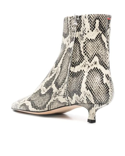 Aeyde Natural Low-Heeled Ankle Boots