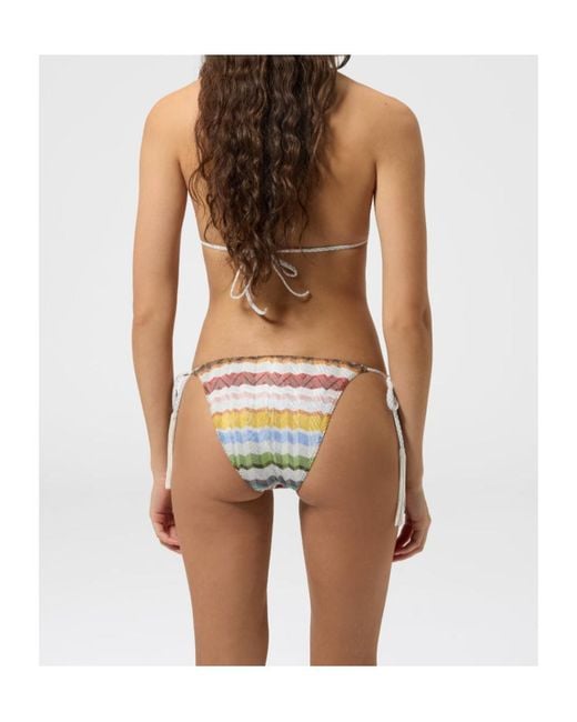 Missoni White Zigzag-Knit Tassel-Detail Bikini