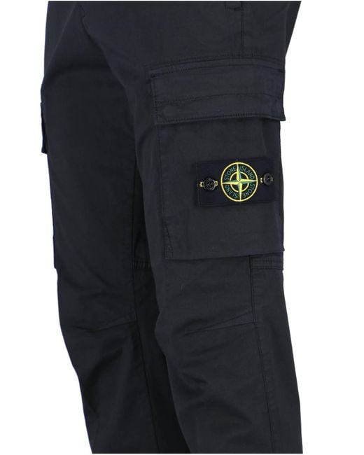 Stone Island Blue '3100304 Supima' Cargo Pants for men