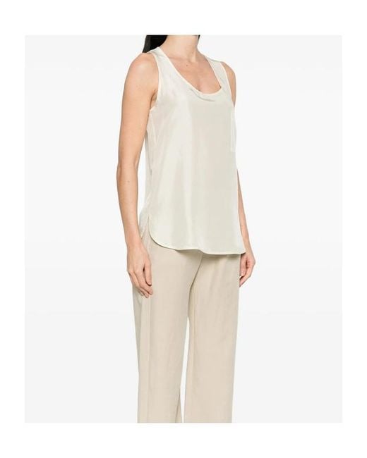 Barena White Round Neck Sleeveless Vest