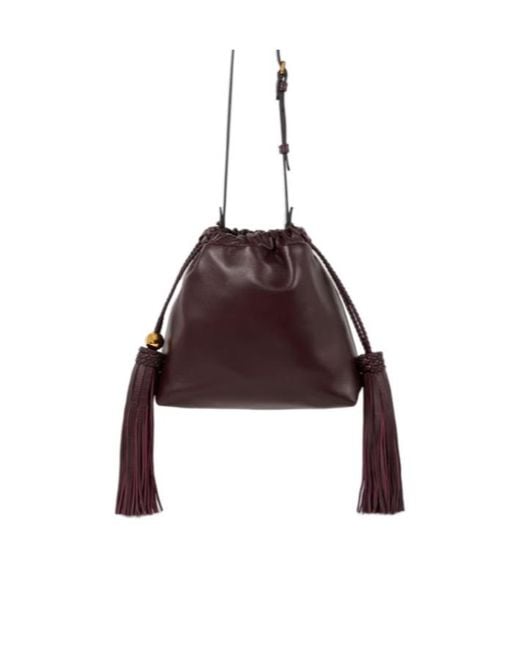 Etro Brown Mini Leather Kalispera Bag With Tassels