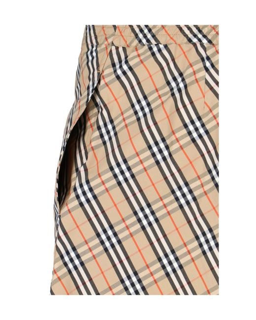 Burberry Natural Check Printed Drawstring Shorts