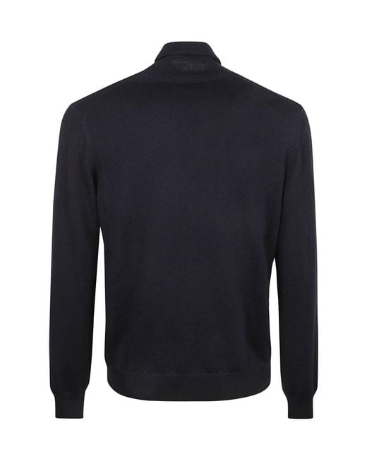 Tagliatore Blue Roll-Neck Knitted Jumper for men