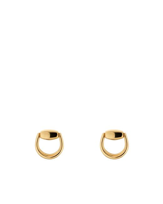 Gucci Metallic Horsebit 18K Stud Earrings