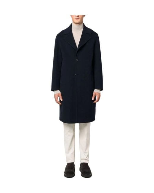 Lardini Blue Long Sleeve Single-Breasted Coat for men