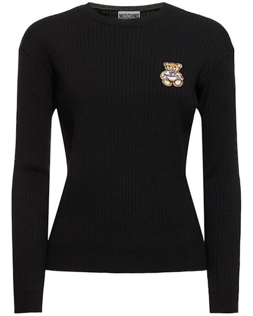 Moschino Black Rib Knitted Sweater