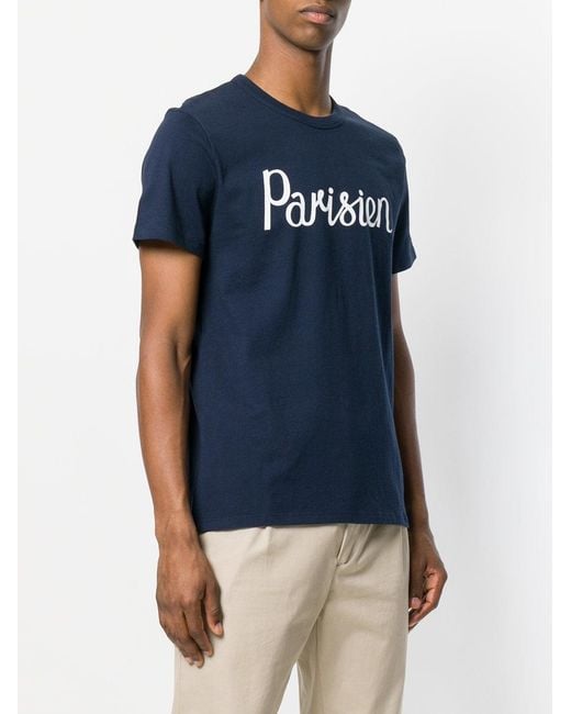 Maison Kitsuné Blue Parisien T-Shirt for men