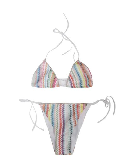 Missoni Metallic Zig-Zag-Pattern Bikini