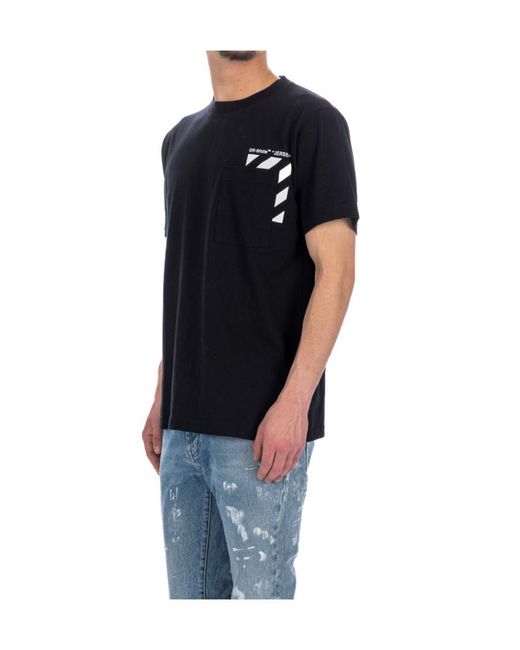 Off-White c/o Virgil Abloh Black Diag Printed Crewneck T-Shirt for men