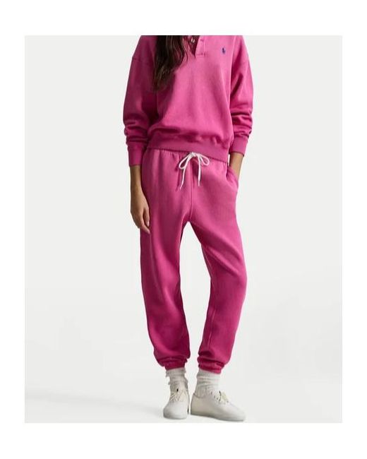 Polo Ralph Lauren Pink Logo Embroidered Drawstring Pants