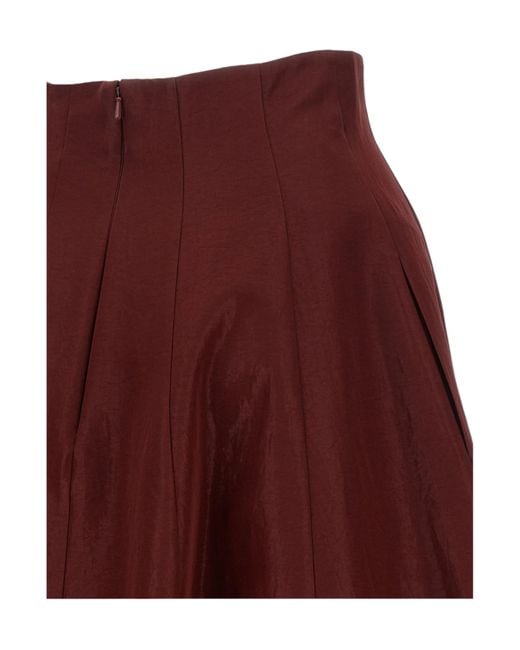 Alberta Ferretti Purple Panel-Construction A-Line Midi Skirt