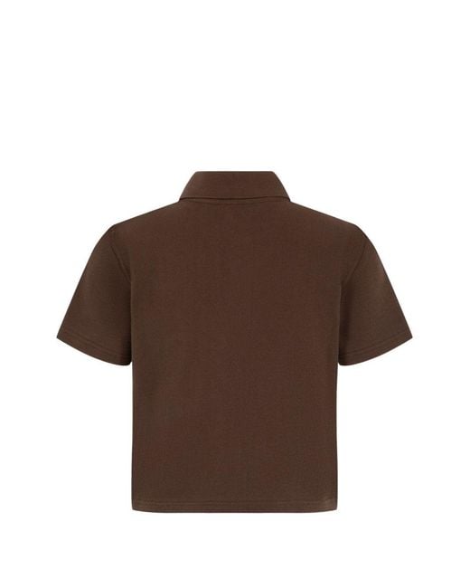 Saint Laurent Brown Collared Short-Sleeved Polo Shirt