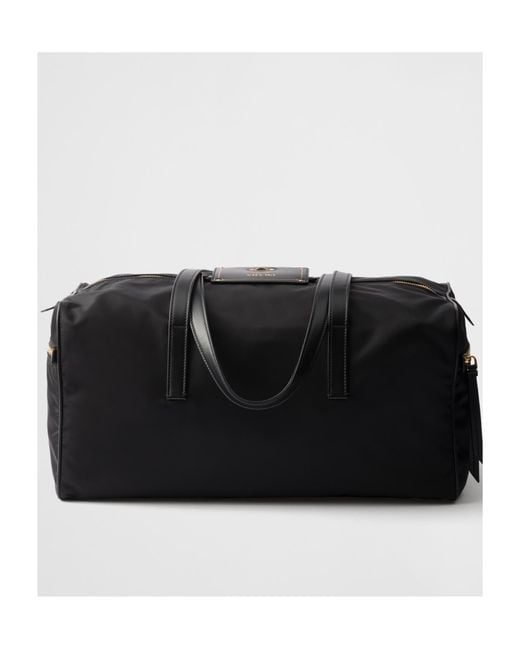 Prada Black Triangle-Logo Zipped Large Luggage