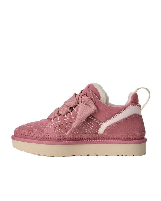 Ugg Pink Lowmel Meadow Lace-Up Sneakers