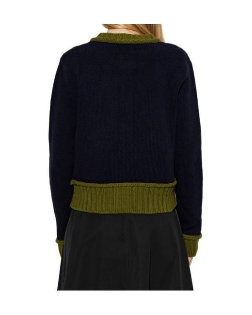 Marni Blue Contrasted Cardigan
