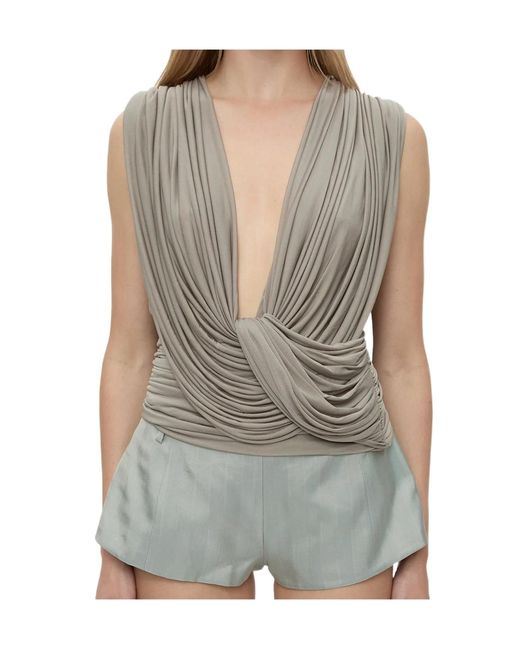Christopher Esber Gray Ripple Drape Top