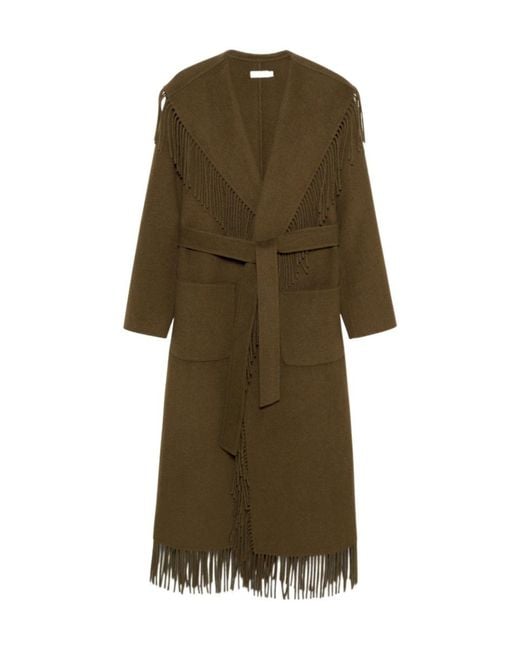 Jonathan Simkhai Green Carrie Fringe Coat