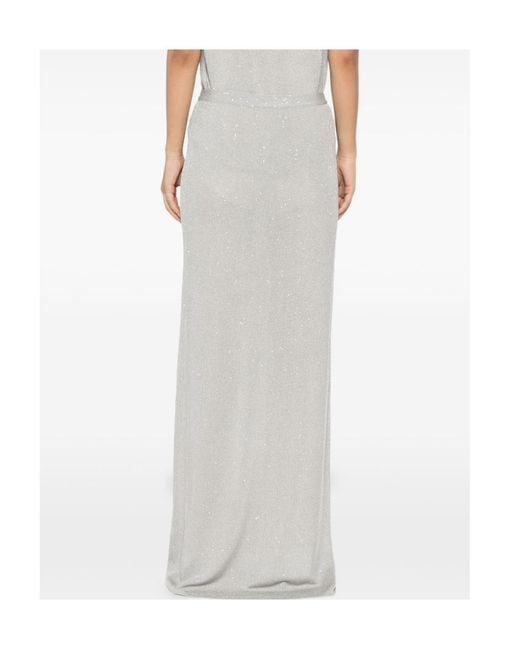 Tom Ford White Sequin-Embellished Ribbed Skirt