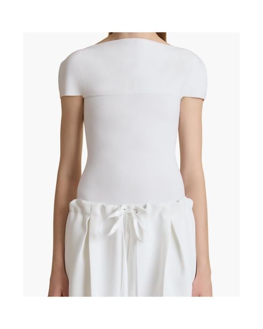 Khaite White Basile Bodysuit