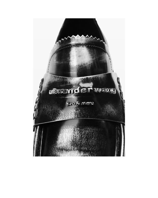Alexander Wang Black Logo-Lettering Loafers