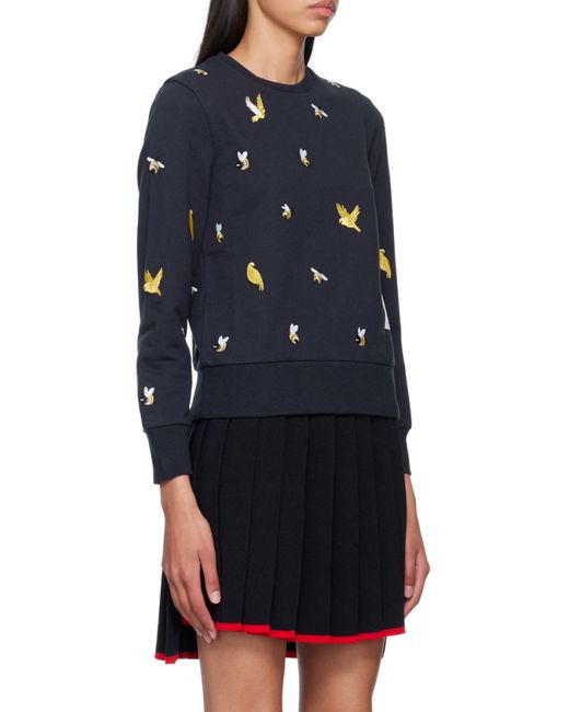 Thom Browne Blue Animal-Embroidered Sweatshirt