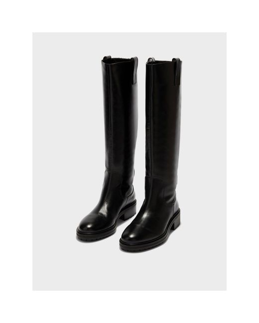 Aeyde Black Solid Color Knee High Boots