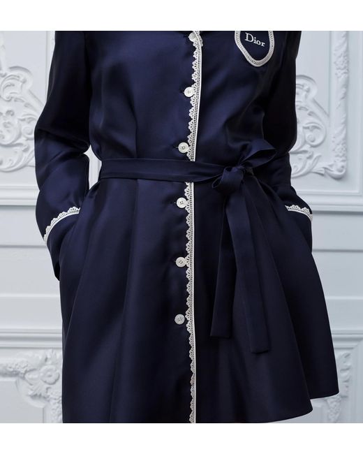 Dior Blue Médaillon Embroidered Short Shirtdress
