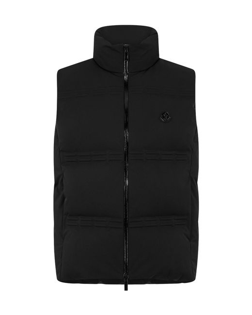 Moncler Black Stand-Collar Quilted Down Vest for men