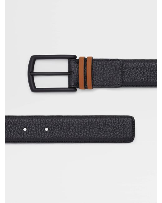 Zegna Multicolor Stripe Detailed Buckle Belt for men