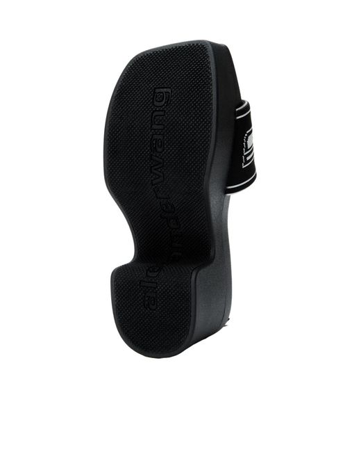 Alexander Wang Black Logo Strap Platform Sandals
