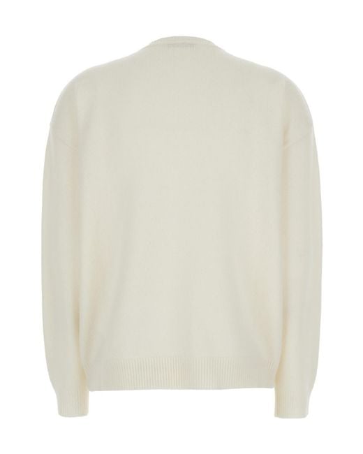 Max Mara White Crewneck Long-Sleeved Jumper