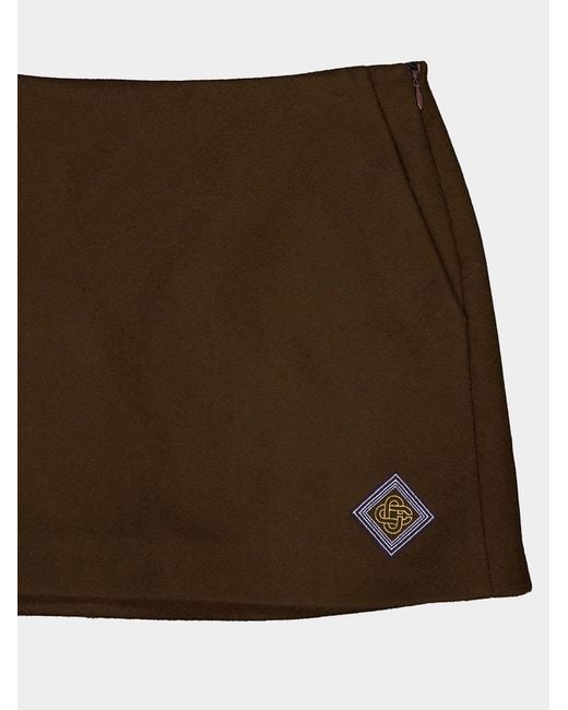 Casablanca Brown Embroideredpatch Mini Skirt
