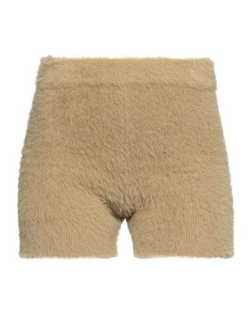 Jacquemus Natural Solid-Colored Knit Shorts
