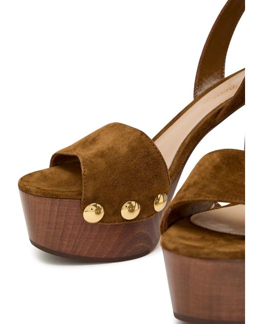 Gianvito Rossi Brown Ardéa 110 Platform Suede Sandals