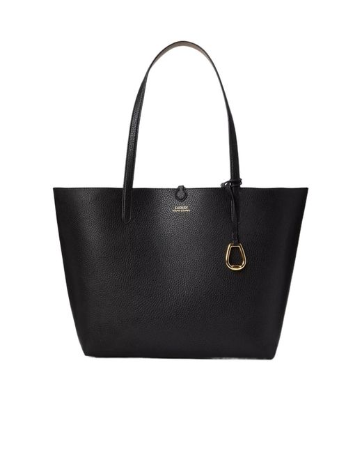 Ralph Lauren Black Reversible Leather Tote Bag