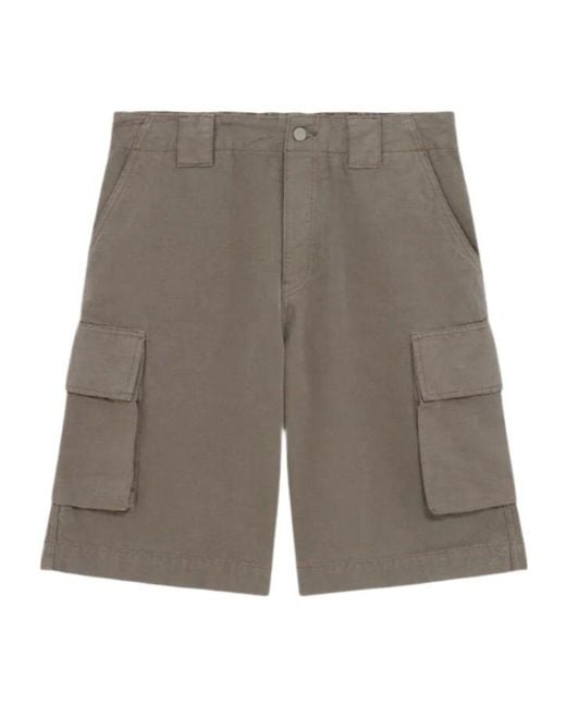 IRO Gray Belt-Loop Shorts for men
