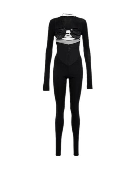 Nensi Dojaka Black Cutout Paneled Jumpsuit