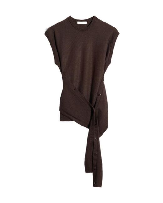 Lemaire Black Sleeveless Buttoned Knitted Top
