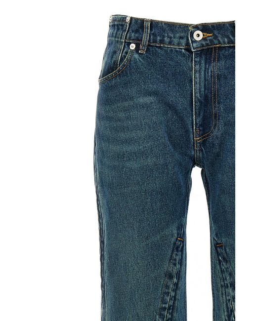 Y. Project Blue Faded Effect Flared Jeans