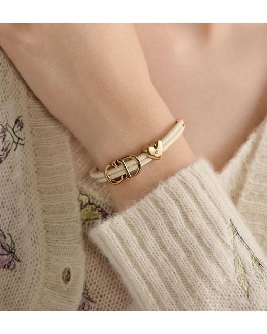 Dior White Saddle Leather Bracelet