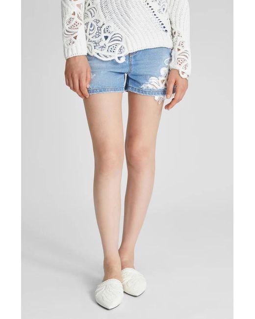 Ermanno Scervino Blue Vintage Denim Shorts With Broken Details