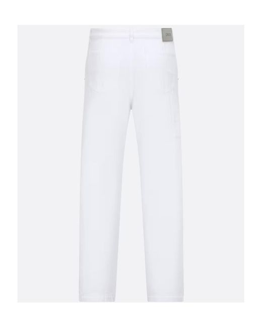 Dior White Carpenter Style Jeans for men