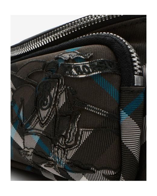 Burberry Black Small Checked Belt Bag for men