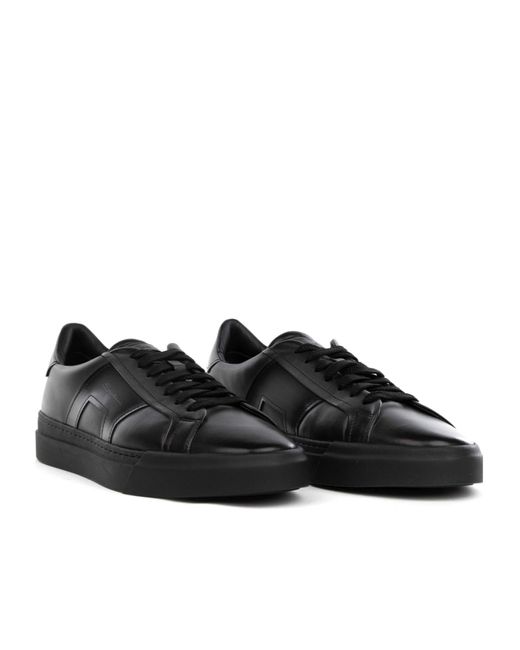 Santoni Black Double Buckle Sneakera for men